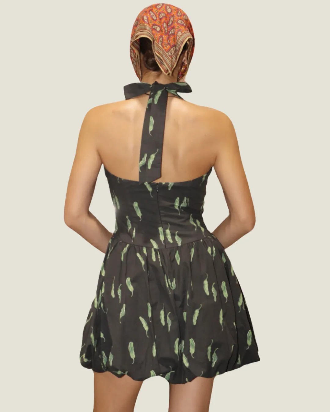 The Posh Spice: Patterned Halter Mini Dress