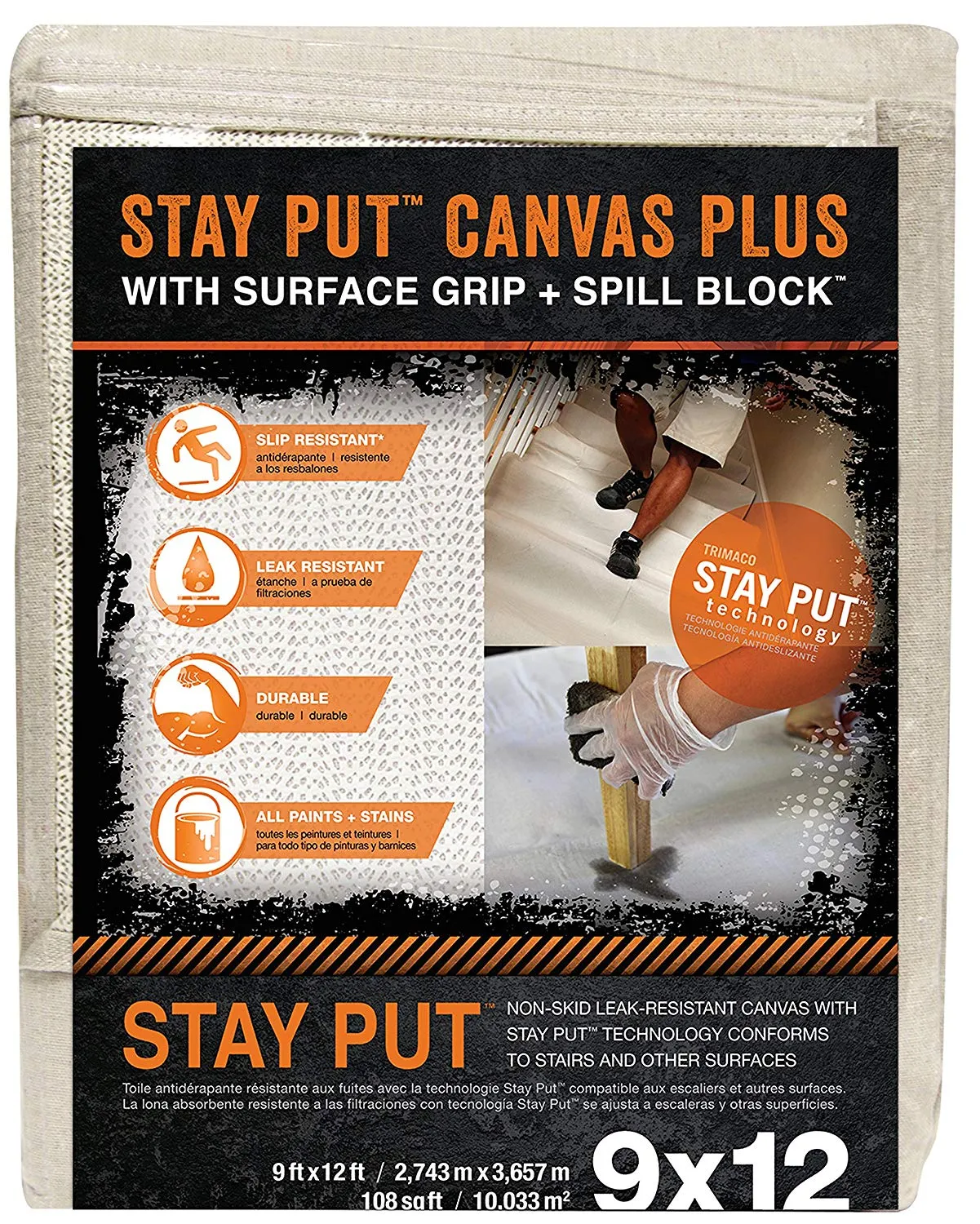 Trimaco Stay Put® Canvas Plus with Surface Grip   Spill Block (Pack of 6)