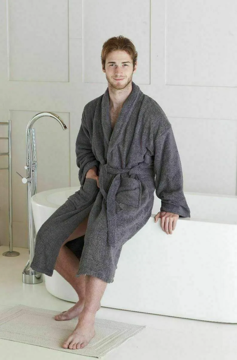 Unisex, 100% Egyptian Cotton, Terry Toweling Dressing Gown (Shawl Collar)