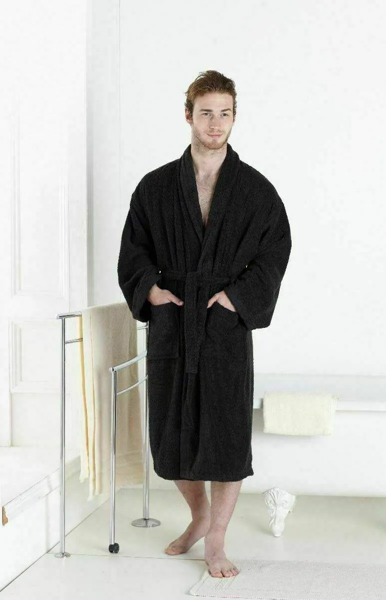 Unisex, 100% Egyptian Cotton, Terry Toweling Dressing Gown (Shawl Collar)