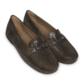 Van Dal Bliss 3300 6825 Ladies Leaf Python Leather Slip On Loafers