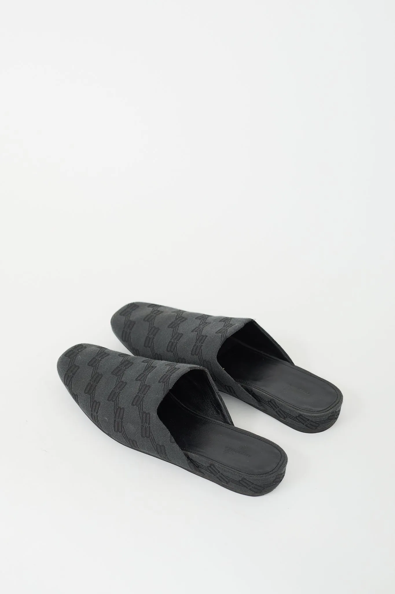 Washed Black Canvas BB Cosy Mule