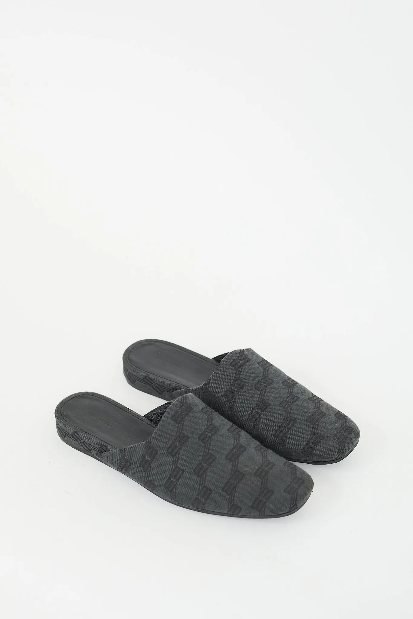 Washed Black Canvas BB Cosy Mule