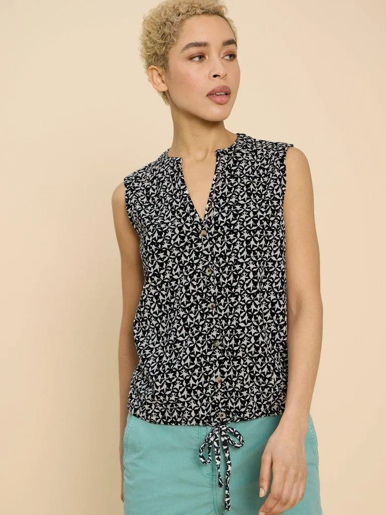 White Stuff Tulip Printed Sleeveless Shirt