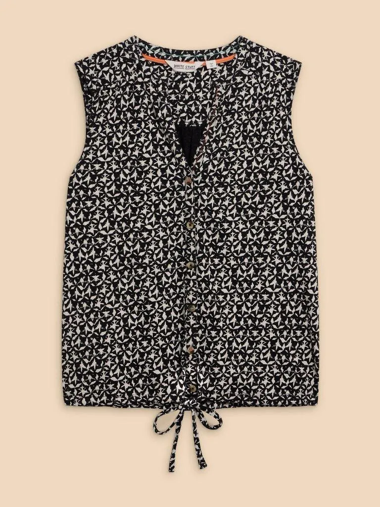 White Stuff Tulip Printed Sleeveless Shirt