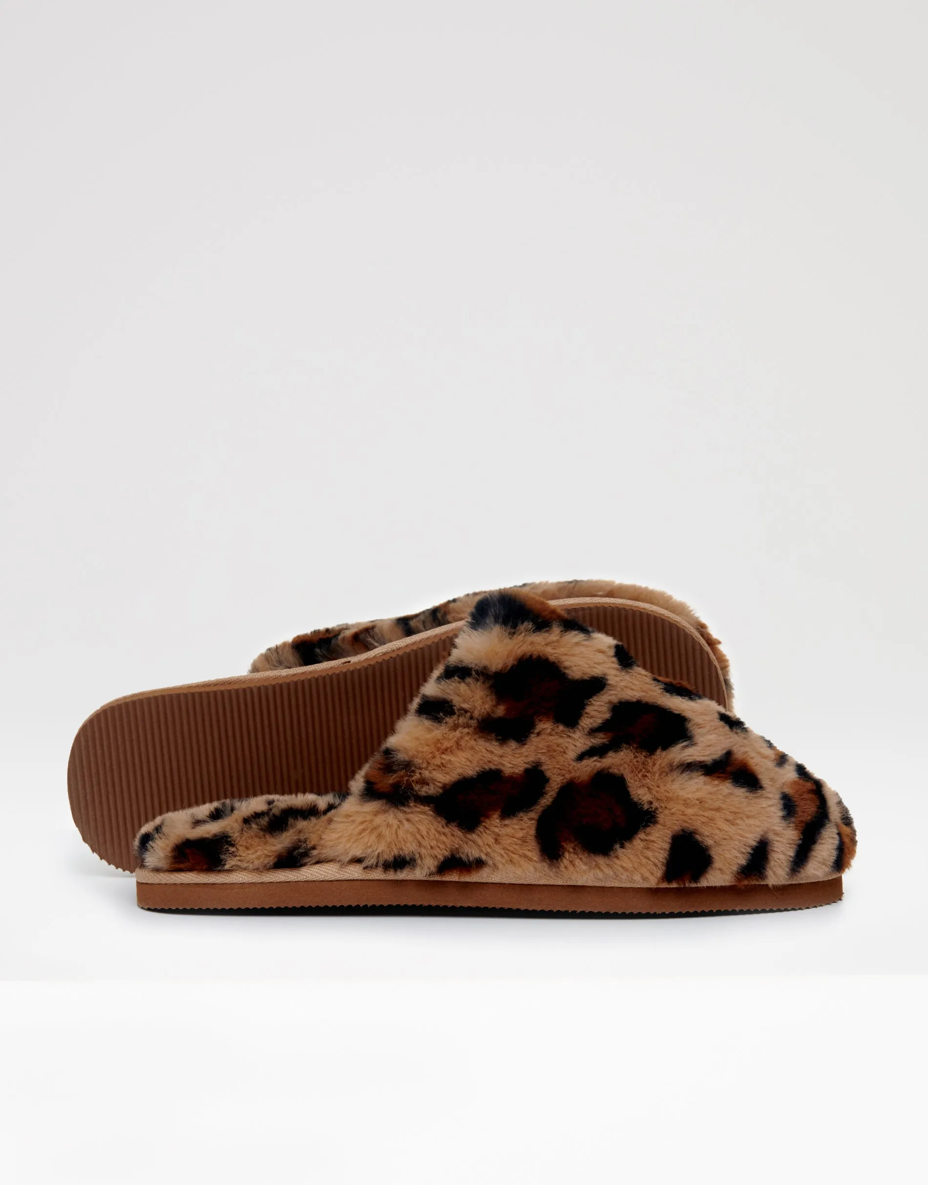 Women's Leopard Faux Fur Mule Slippers