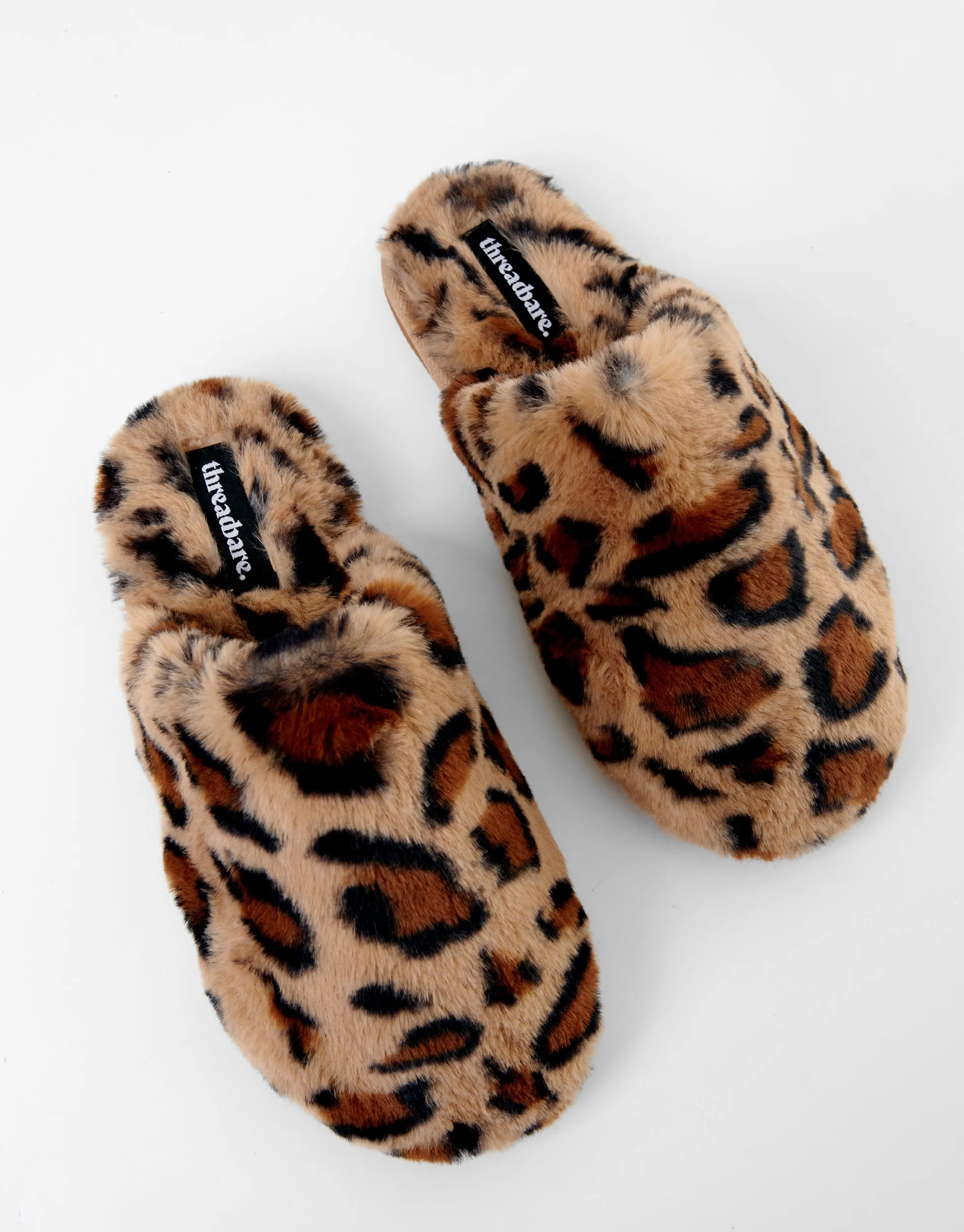 Women's Leopard Faux Fur Mule Slippers