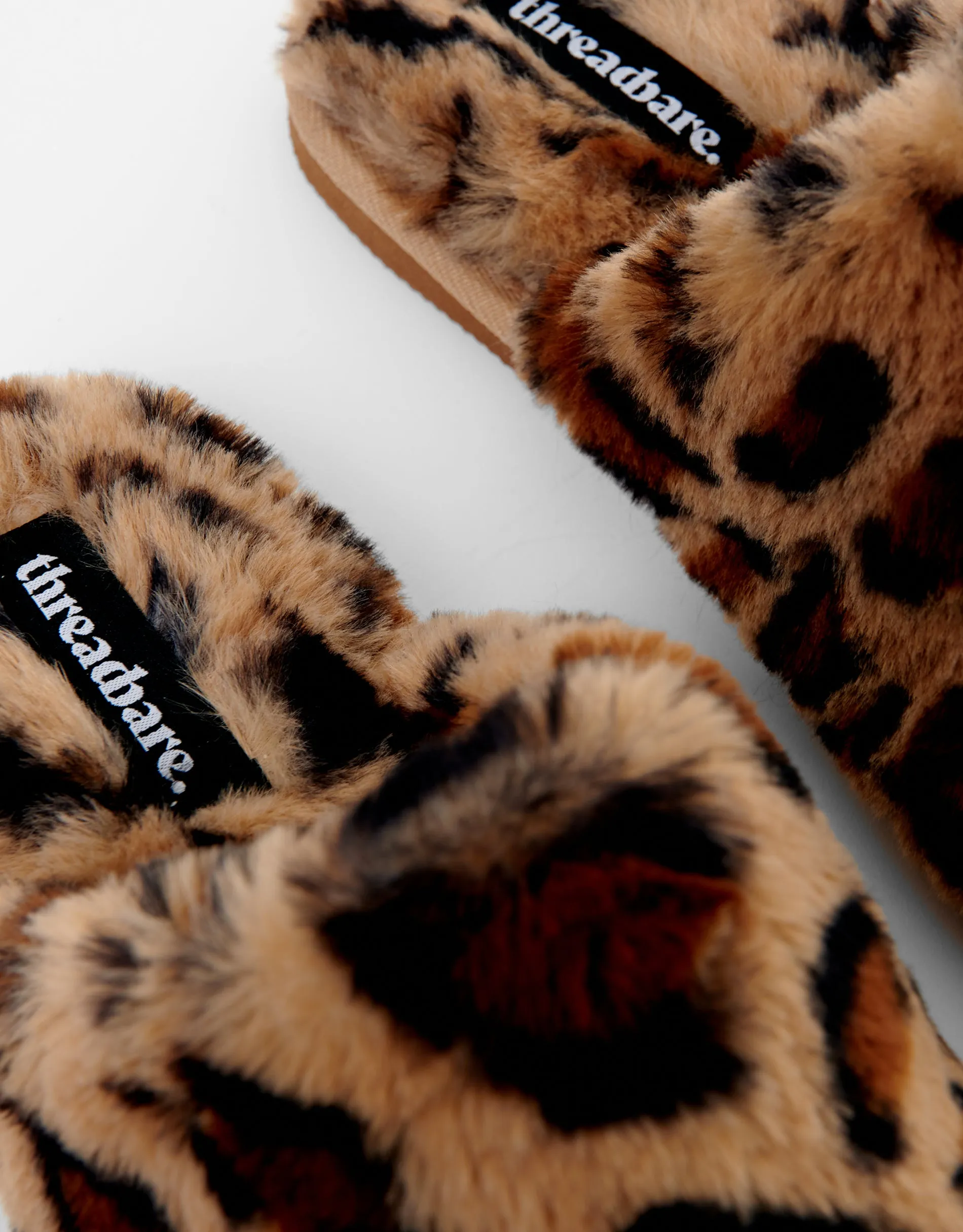 Women's Leopard Faux Fur Mule Slippers